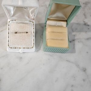 Set of 2 Vintage Ring Plastic Holders Ring Boxes